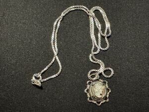 Sorrento 925 Sterilng Silver Cameo Pendant 17in Chain